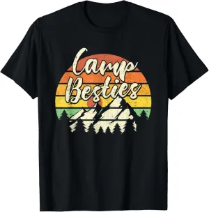 Camp Besties Outdoor Sunset Best Friend Matching Camping T-Shirt