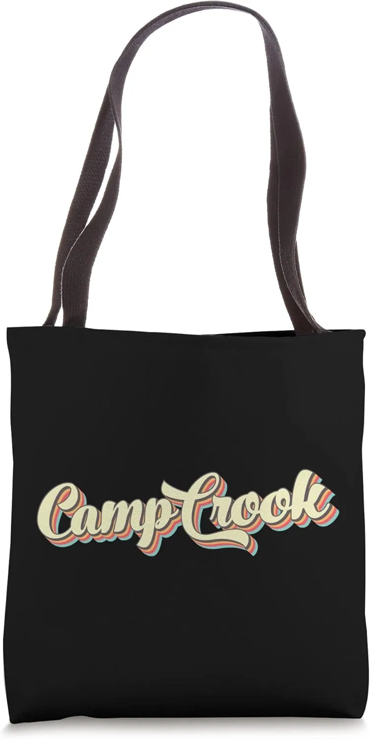 Camp Crook TShirt Retro Art Baseball Font Vintage Tote Bag