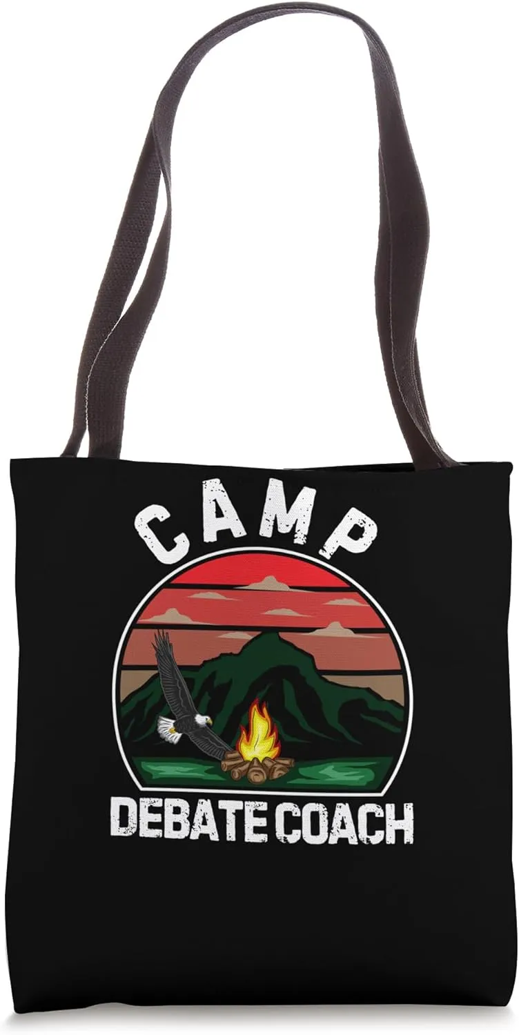 Camp Debate Coach Retro Summer Camper Staff Camping School Tote Bag
