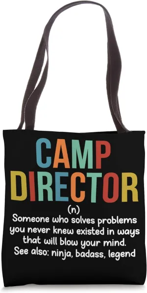 Camp Director Definition Camp Coordinator Camp Directors Tote Bag