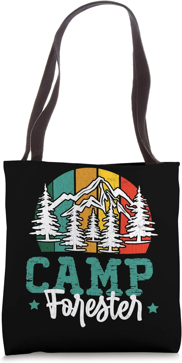 Camp Forester Funny Lumberman Forestry Lover Graphic Tote Bag