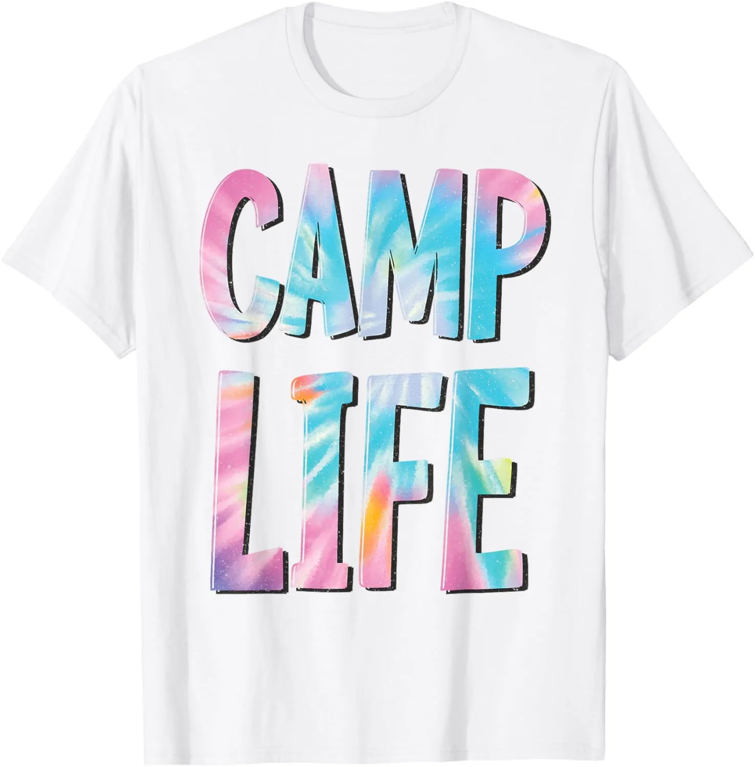 Camp Life Tie-Die Summer Top for Girls Summer Camp Tee Shirt T-Shirt
