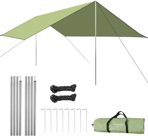 Camping Awning Canopy ion Rain Tarp Sunshade Shelter Picnic Blanket for Camping Hiking Backpacking Picnic Fishing