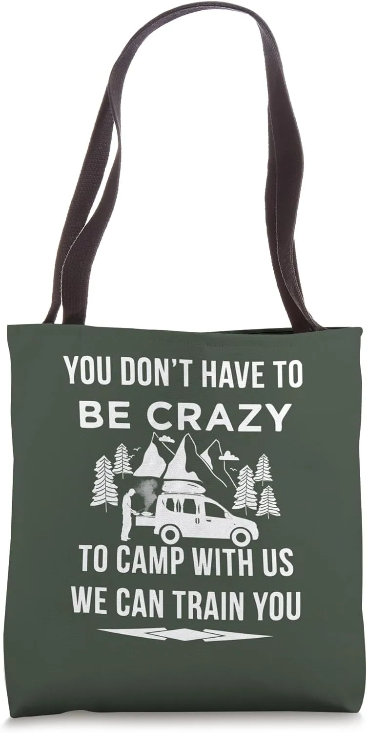 Camping-Camper Microcamper Travel-Caravan Quote Minicamper Tote Bag