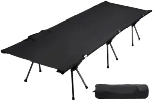 Camping Cot for Adults Kids Ultralight Heavy Duty Patio Chair Sleeping Bed Folding Bed for Dorm Outdoor Household Beach Tent, Black