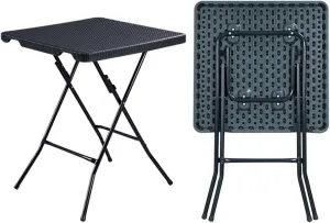 Camping Folding Table Square Folding Table Metal Legs TV Game Snack Dinner Foldable Laptop Stand Tailgate Table Multi -Purpose Easy Transport Multifunctional Table for Picnic Backyards Beach ( Color :