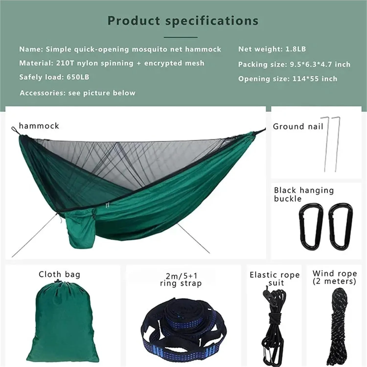 Camping Hammock with Mosquito Net and Rain Fly Tarp,Portable Tree Hammock Nylon Swing Hammocks Sun Shelter Rain Fly(Light Green)