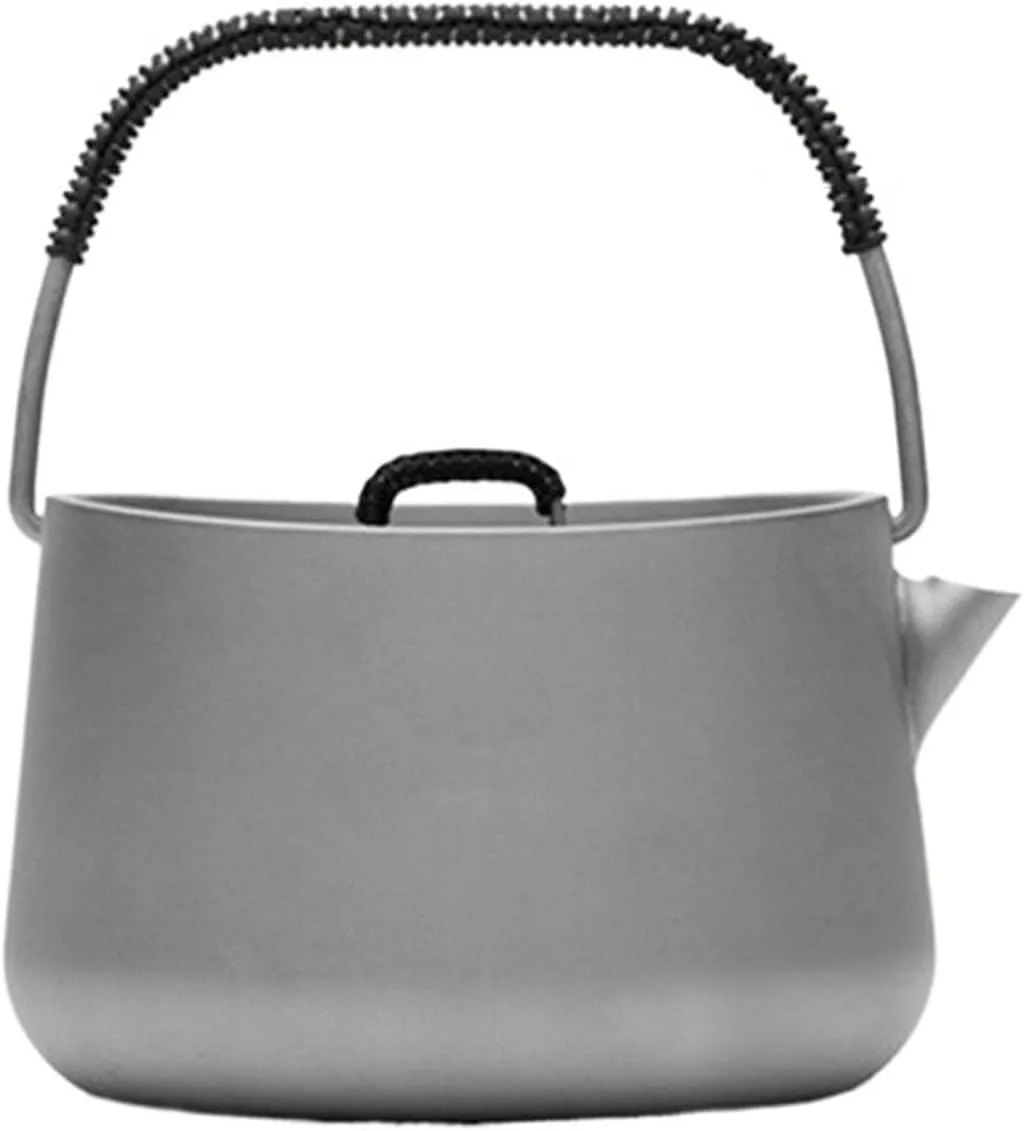 Camping Kettle Camping Kettle, Outdoor Fast Heating Tea Pot,Portable Ultralight Titanium Camping Kettle for Backpacking,Hiking,Camping and Picnic Camping Kettle Camp Tea offee Pot (Size : 0.6L)