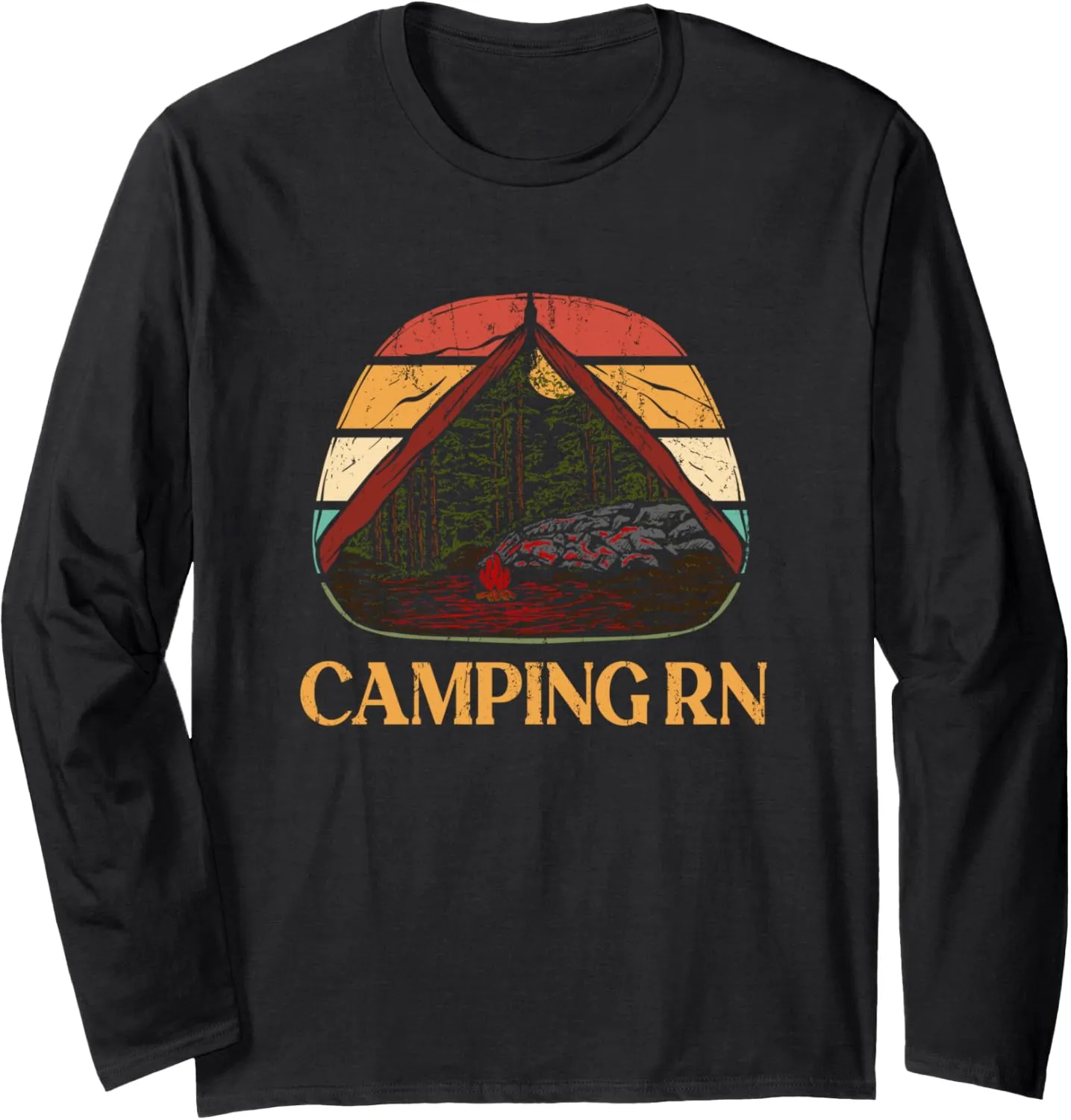 Camping RN Camper Forest Camp Jungle Vacation Wildlife Long Sleeve T-Shirt