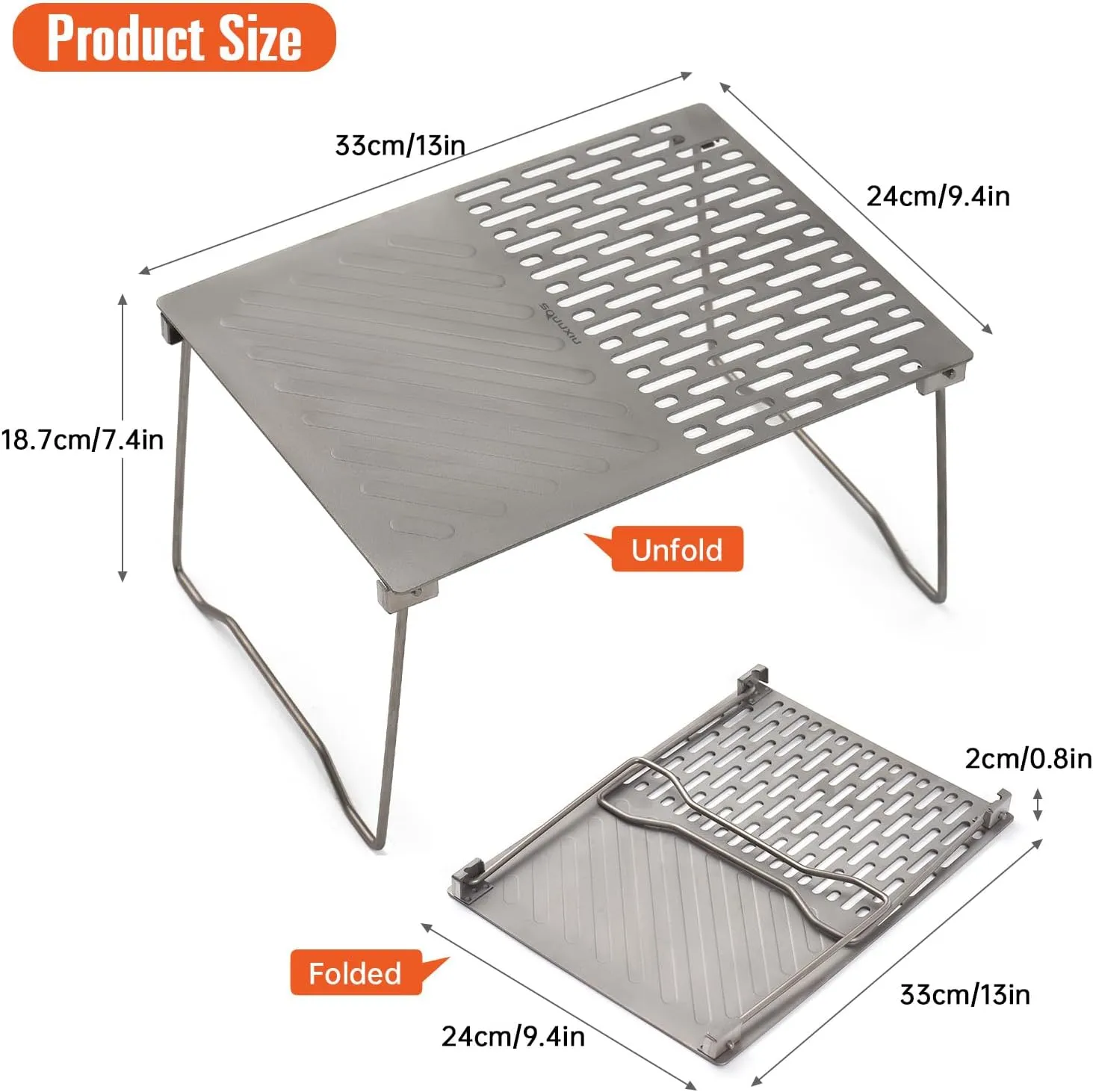 Camping table Folding Campfire Grill Portable Ti BBQ Grill Outdoor Hiking Camping Grill with Legs Lightweight Camp Tables Portable Foldable (2)