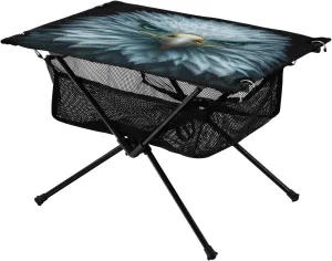 Camping Table Lightweight Portable Folding Table with Mesh Storage Net Eagle Vulture Green Ideal for Camping Hiking Beach Picnic Travel Backyard