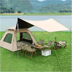 Camping Tent 4-8 Person, Pop Up Automatic Dome Beach Tents, Family Tent with Canopy & Picnic Mat, for Backpacking Hiking Mountaineering Trips,6 Person