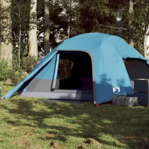Camping Tent Dome 4-Person Blue Waterproof6,7KG