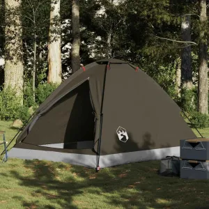Camping Tent Dome 4-Person Brown Waterproof3,2KG