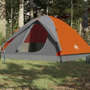 Camping Tent Dome 6-Person Orange Waterproof7,3KG