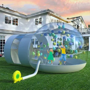 Camping Tent Transparent D-ring Single Tunnel Bubble House Dome Camping House with Blower Inflatable Bubble Tent, for Indoor/outdoor Family Backyard Camping Festivals Stargazing