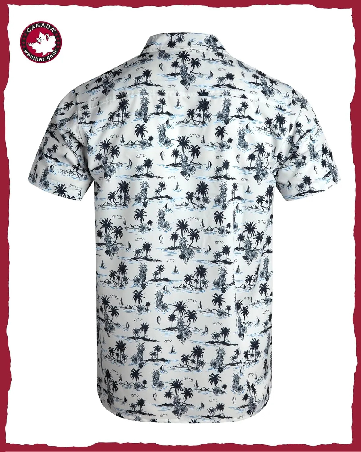 CANADA WEATHER GEAR Men's Beach Wear Set - 2 Piece Camp Hawaiian Shirt and Swim Shorts Vacation Outfit Set (Sizes: S-2XL)