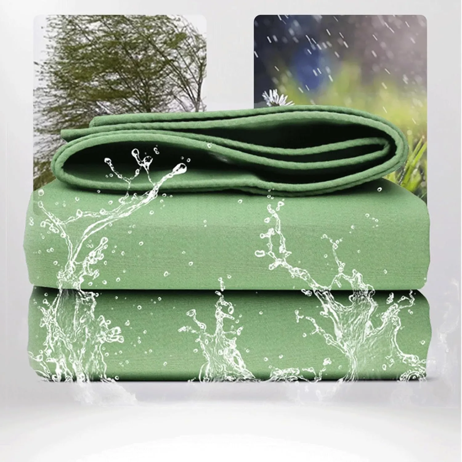 Canvas Tarp 4x4ft, Tarpaulin with Eyelets,Tarps Heavy Duty Waterproof, Windproof, Rainproof, Tarp Outdoors Truck Tarp, for Car, Roof, Boat, Camp, Woodpile