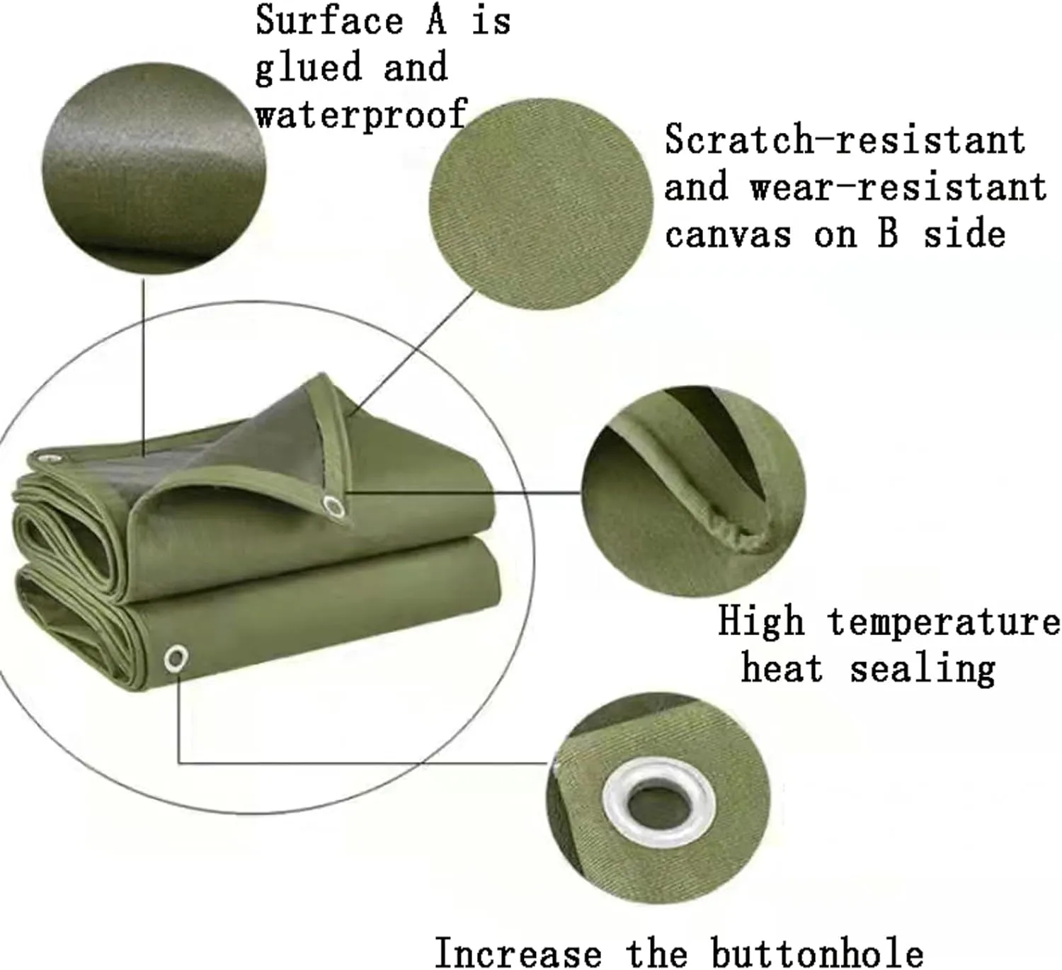 Canvas Tarp 4x4ft, Tarpaulin with Eyelets,Tarps Heavy Duty Waterproof, Windproof, Rainproof, Tarp Outdoors Truck Tarp, for Car, Roof, Boat, Camp, Woodpile