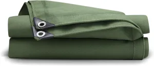 Canvas Tarp 4x4ft, Tarpaulin with Eyelets,Tarps Heavy Duty Waterproof, Windproof, Rainproof, Tarp Outdoors Truck Tarp, for Car, Roof, Boat, Camp, Woodpile