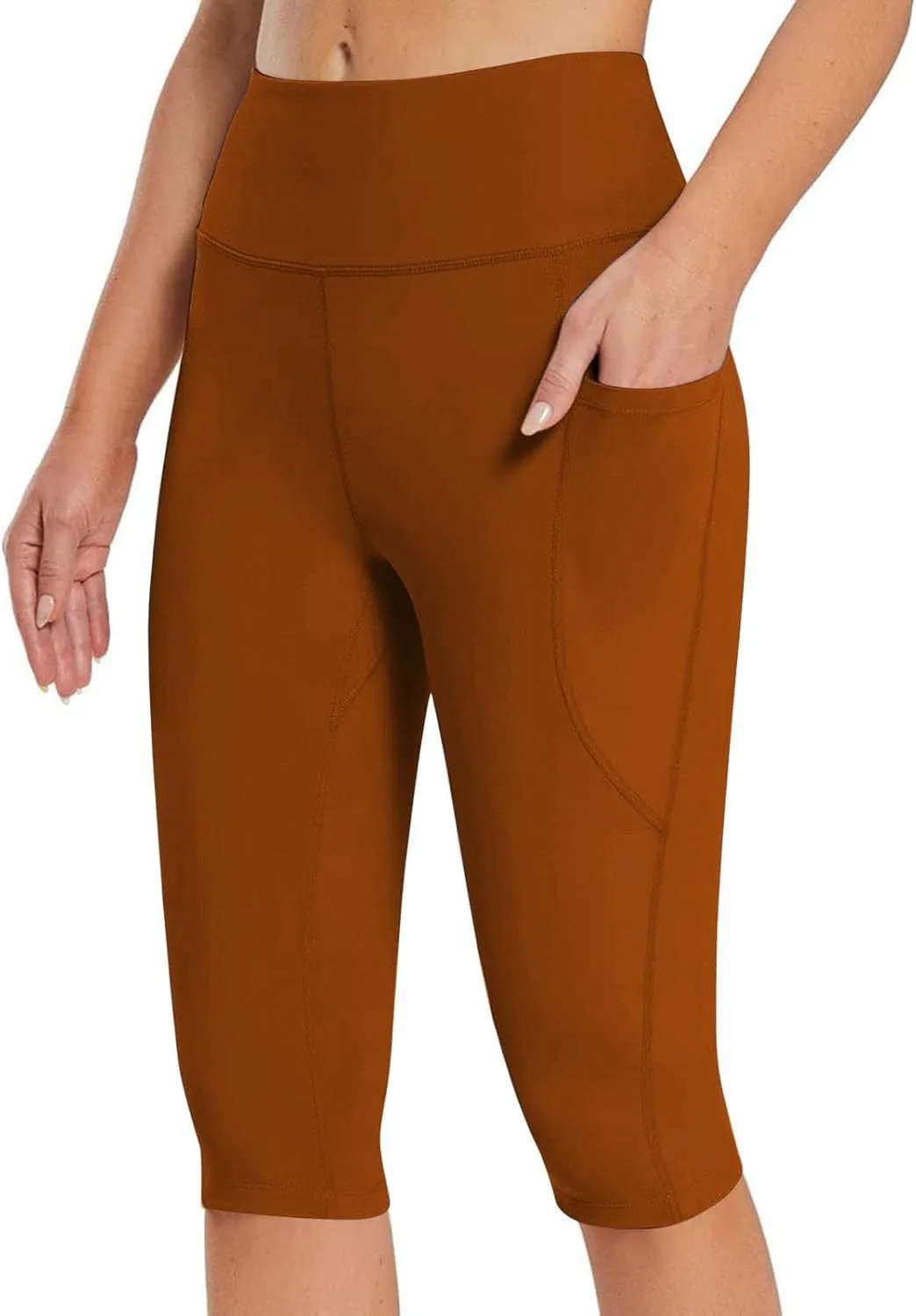 Capris Pants for Women High Waist | Tummy Control Straight Leg Yoga Pants with Pockets Workout Yoga Shorts