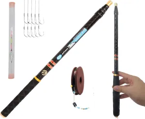 Carbon Fiber Tenkara Rod Fishing Rod 1:9 Action-Lightweight Collapsible Bass Crappie Floating Telescopic Rod 20.7FT with Zoom Rod Ultralight Small Hand Rod