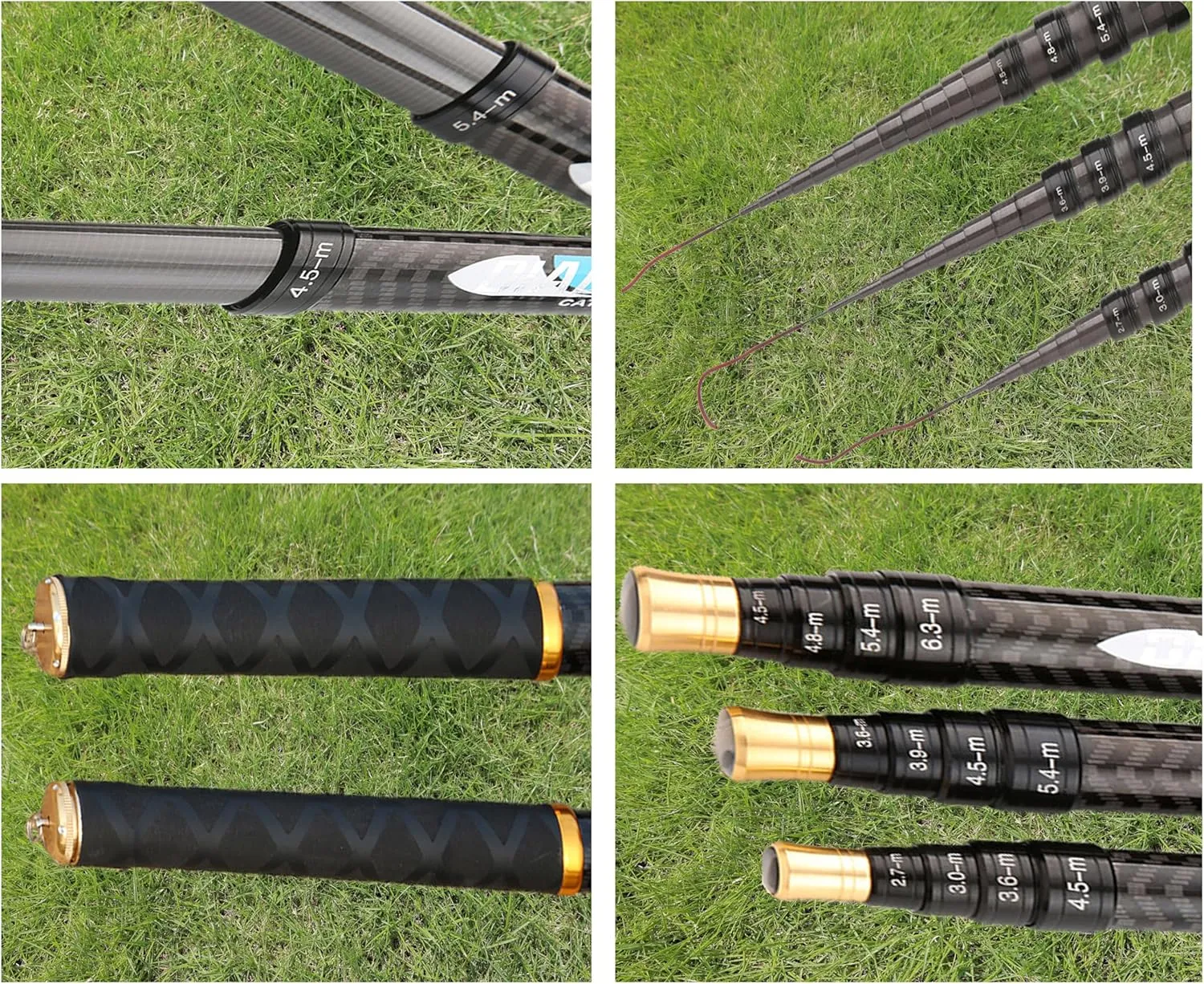 Carbon Fiber Tenkara Rod Fishing Rod 1:9 Action-Lightweight Collapsible Bass Crappie Floating Telescopic Rod 20.7FT with Zoom Rod Ultralight Small Hand Rod