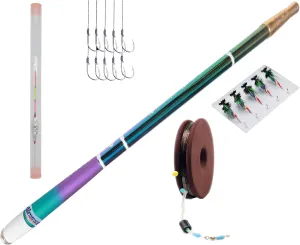 Carbon Fiber Tenkara Rod Telescopic Rod 8:2 Action-Portable Collapsible Bass Crappie Floating Fishing Rod 21FT with Zoom Rod Ultralight Small Hand Rod