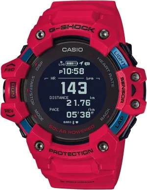 Casio Men's G-Shock Move, GPS   Heart Rate Running Watch, Quartz Solar Assisted Watch with Resin Strap, Red, (Model: GBD-H1000-4)
