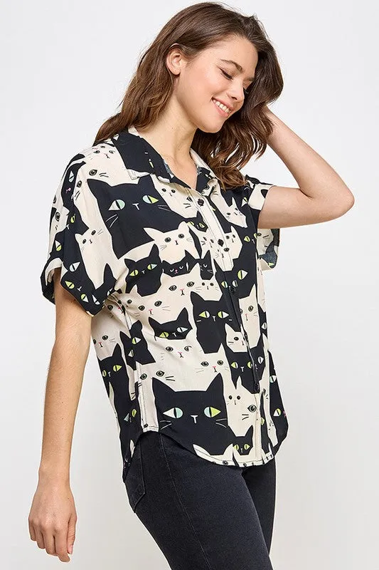 Cats Lightweight Buttow Down Shirt