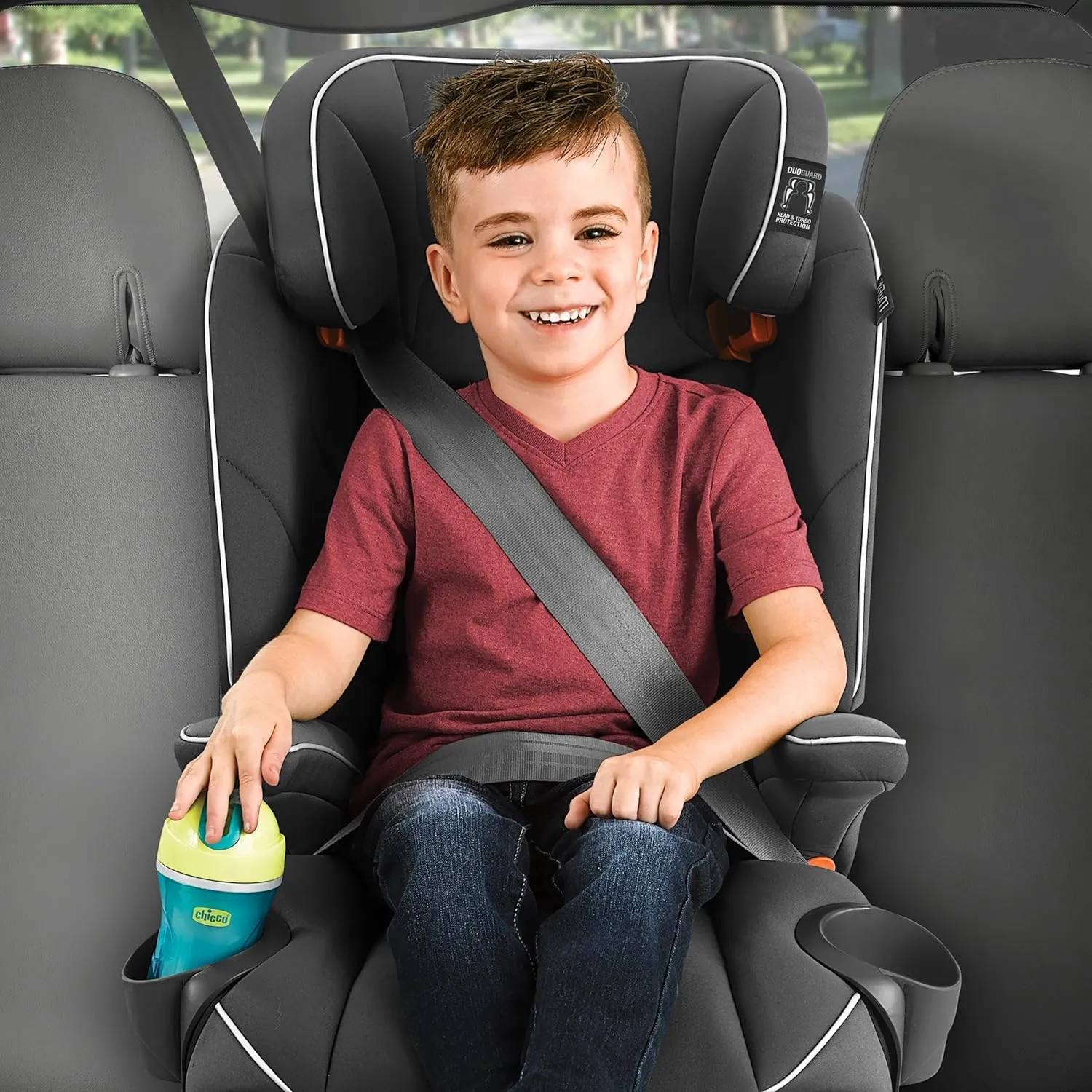 Chicco MyFit® Harness   Booster Car Seat, Forward-Facing 5-Point Harness Car Seat and High Back Booster Seat, for Children 25-100 lbs. | Fathom/Grey/Blue
