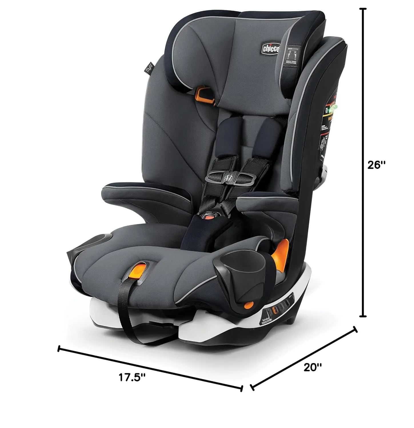 Chicco MyFit® Harness   Booster Car Seat, Forward-Facing 5-Point Harness Car Seat and High Back Booster Seat, for Children 25-100 lbs. | Fathom/Grey/Blue