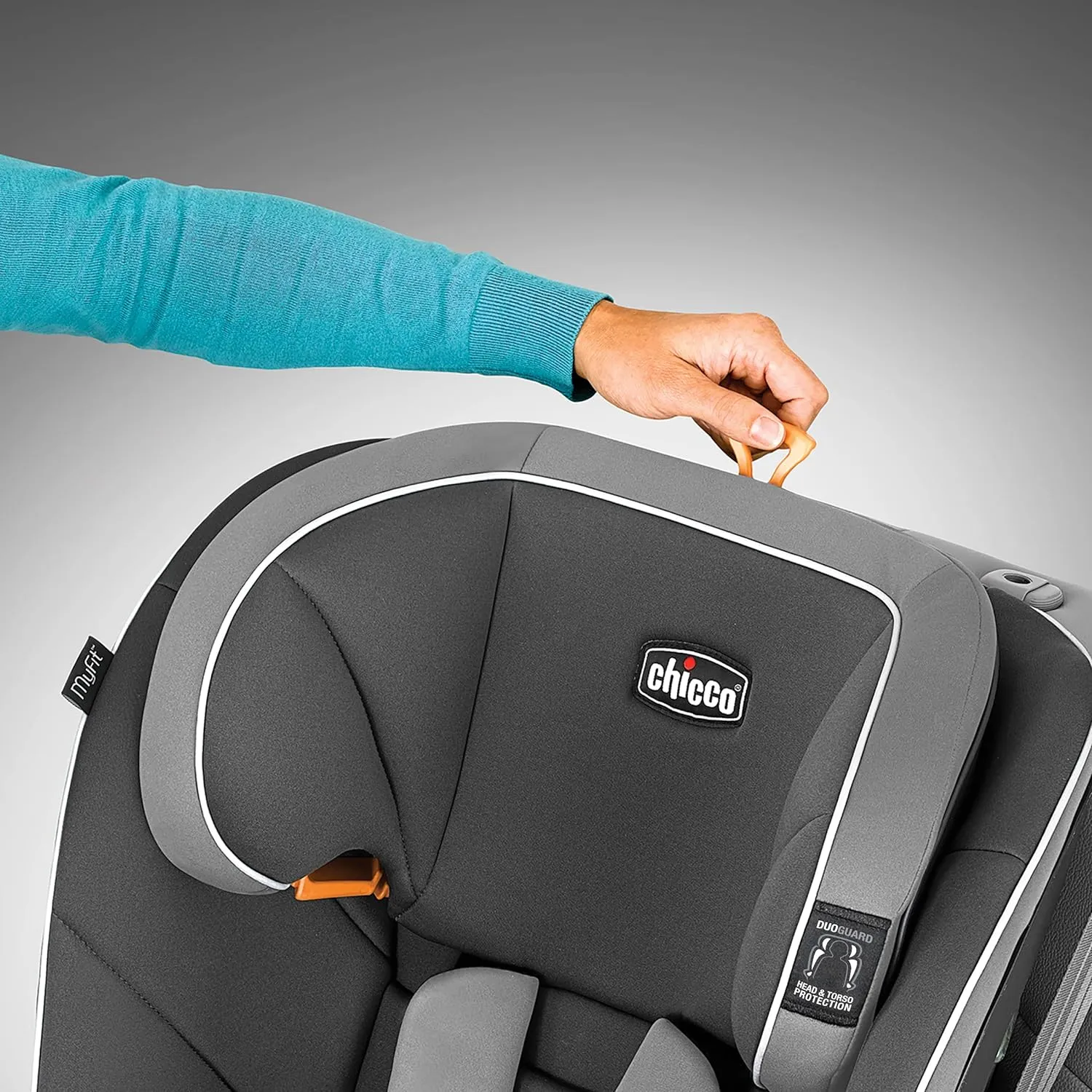 Chicco MyFit® Harness   Booster Car Seat, Forward-Facing 5-Point Harness Car Seat and High Back Booster Seat, for Children 25-100 lbs. | Fathom/Grey/Blue