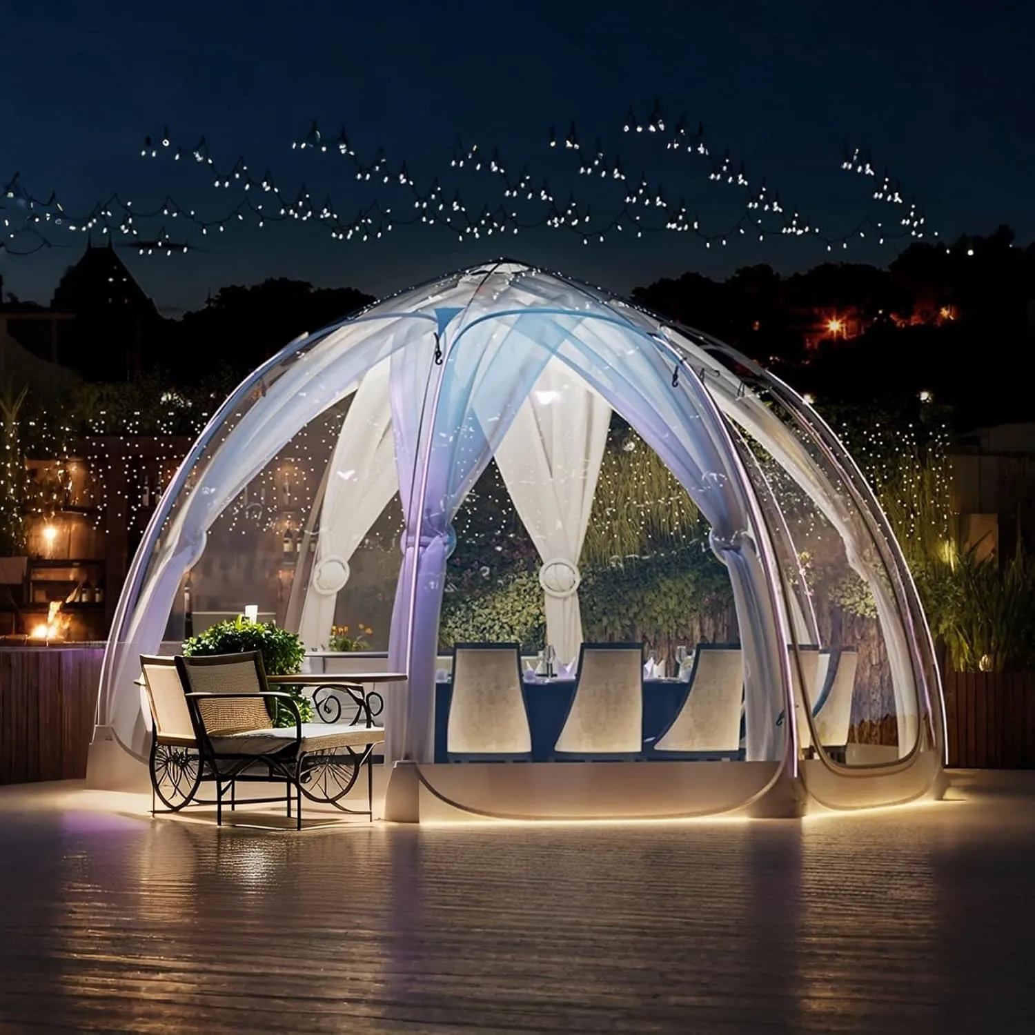 Clear Garden Dome Tent for Camping, Pop Up Transparent Bubble Tent for Patio Dining, Outdoor Lounge, and Tiny Home Use