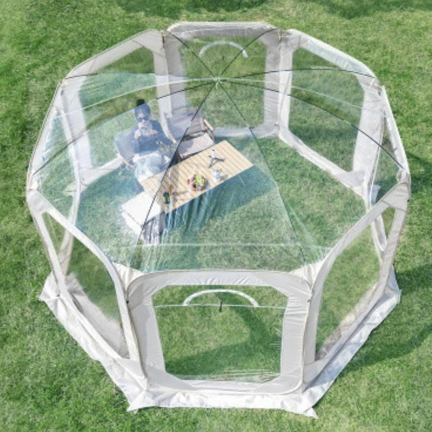 Clear Garden Dome Tent for Camping, Pop Up Transparent Bubble Tent for Patio Dining, Outdoor Lounge, and Tiny Home Use