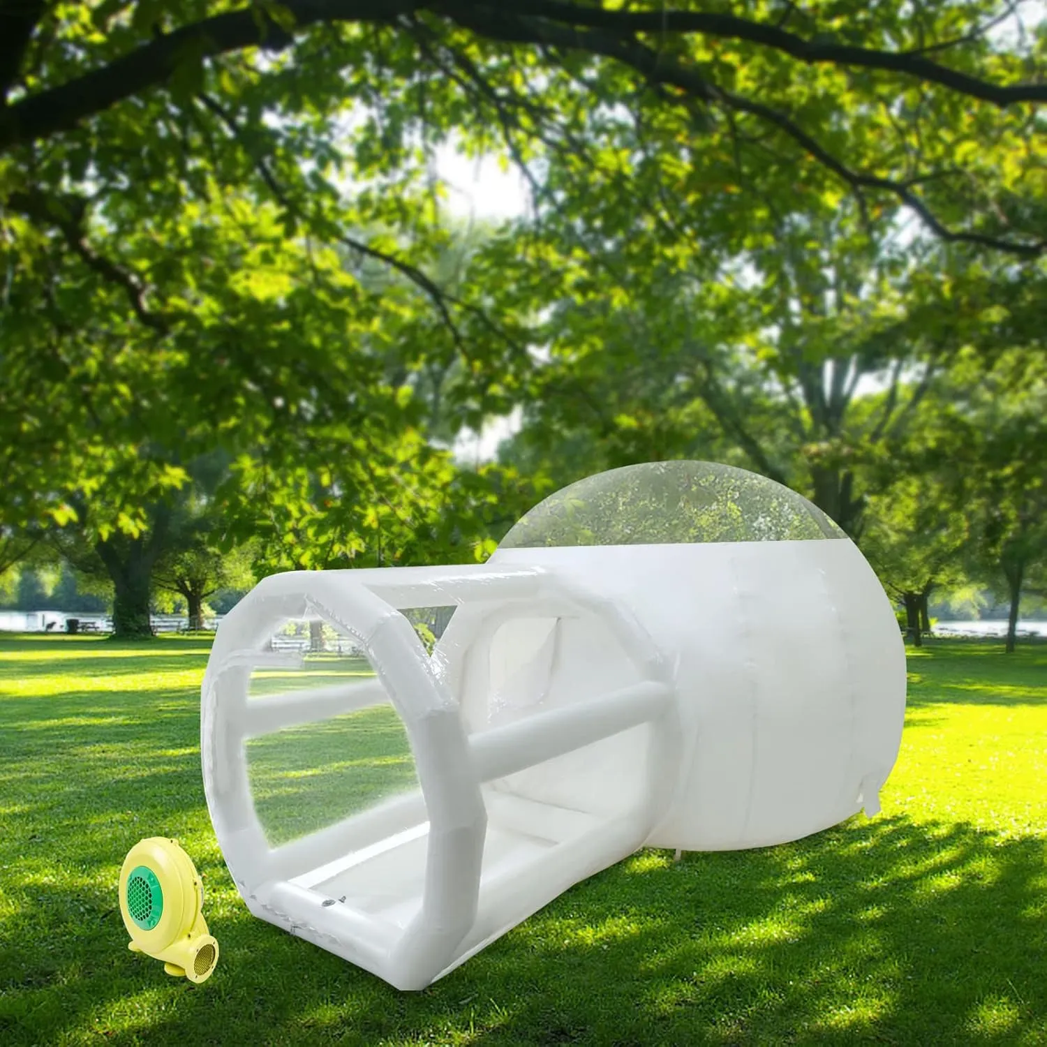 CNCEST Inflatable Bubble Tent Transparent D-Ring Single Tunnel House for Outdoor/Indoor Inflatable Eco Home Tent House Luxury Dome Camping Party Air Bubble