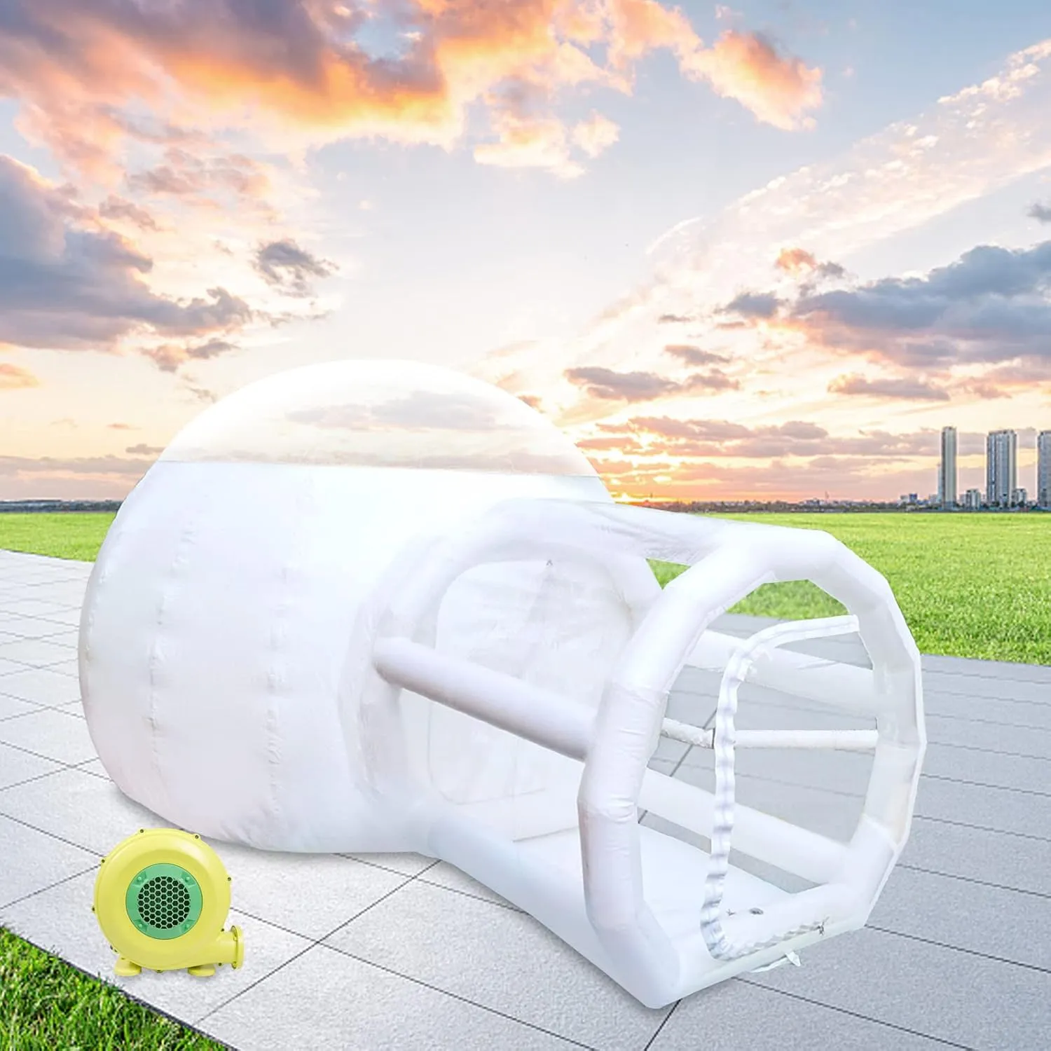 CNCEST Inflatable Bubble Tent Transparent D-Ring Single Tunnel House for Outdoor/Indoor Inflatable Eco Home Tent House Luxury Dome Camping Party Air Bubble