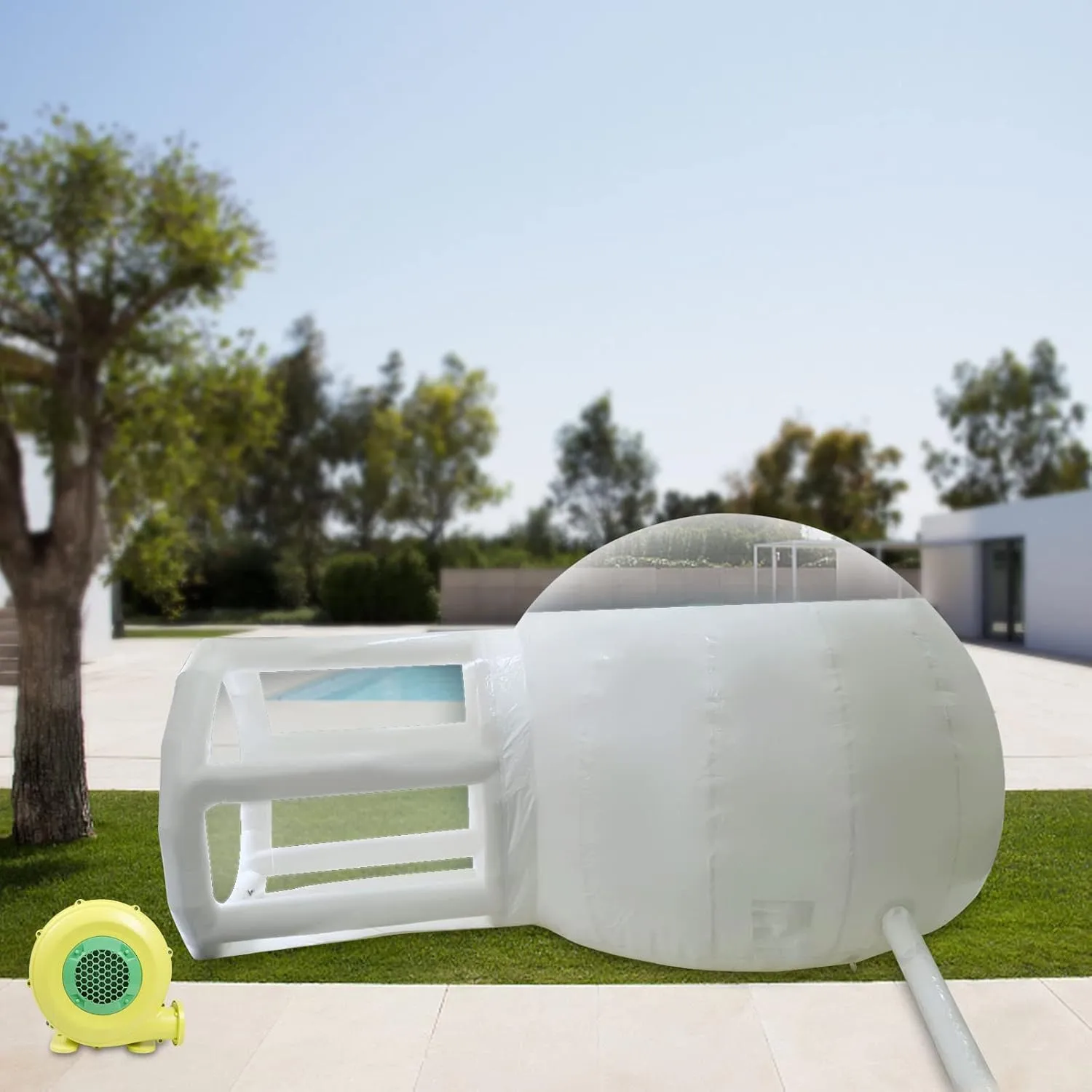 CNCEST Inflatable Bubble Tent Transparent D-Ring Single Tunnel House for Outdoor/Indoor Inflatable Eco Home Tent House Luxury Dome Camping Party Air Bubble
