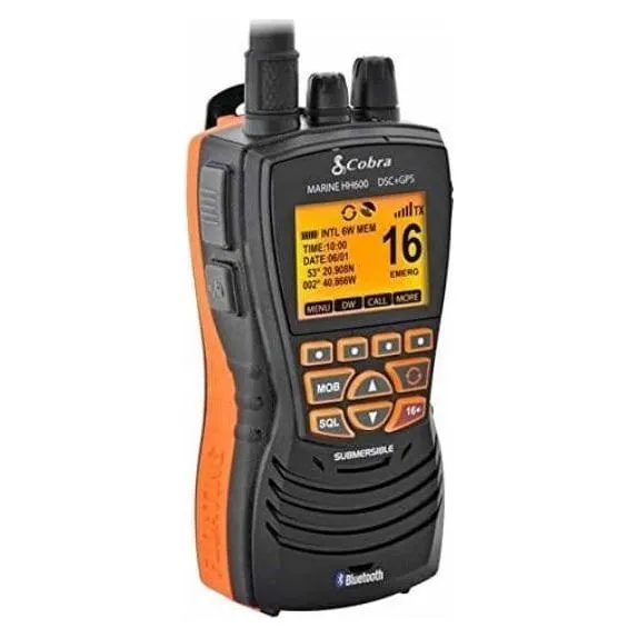 Cobra Marine DSC MR HH 600E VHF Hand Held VHF Floating Radio GPS Bluetooth