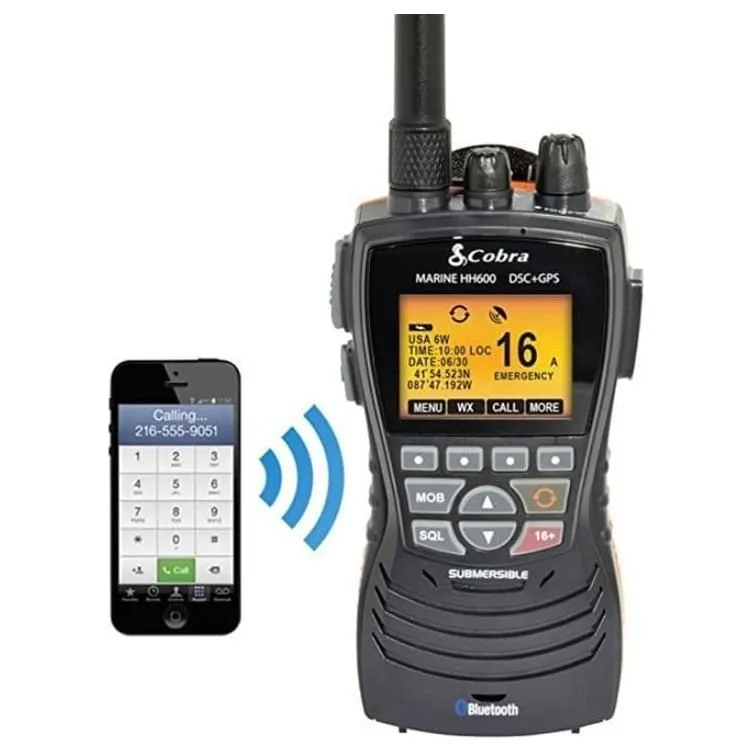 Cobra Marine DSC MR HH 600E VHF Hand Held VHF Floating Radio GPS Bluetooth