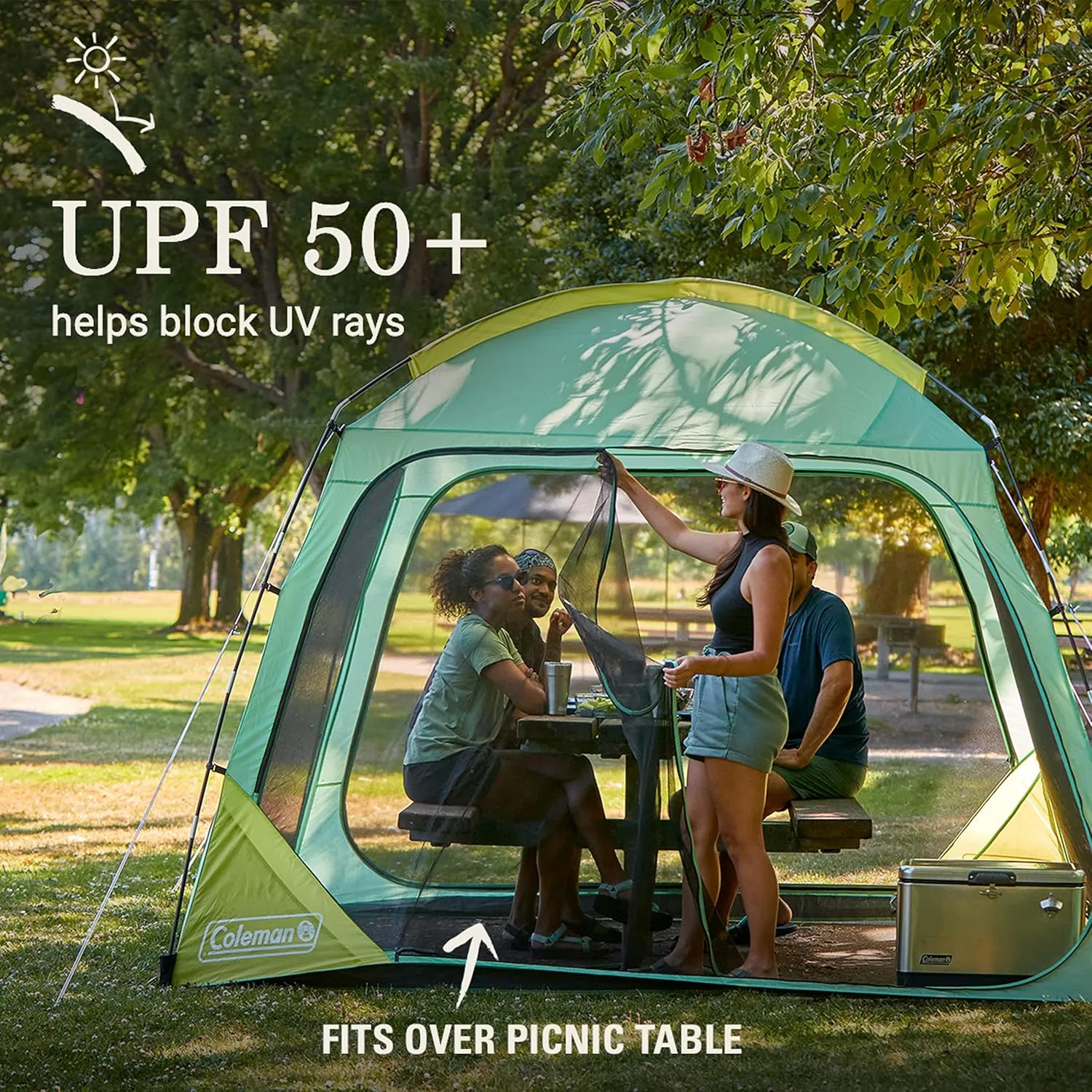 Coleman Skyshade Screen Dome Canopy Tent, 8x8/10x10ft Portable Screen Shelter with Easy Setup for Bug-Free Lounging, Great for Beach, Yard, Picnic, Park, Camping, & More