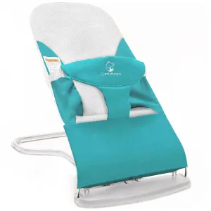 ComfyBumpy Ergonomic Baby Bouncer Seat - Bonus Travel Carry Case - Safe, Portable Bouncing Chair with Adjustable Height Positions - Infant Sleeper Bouncy Seat Perfect for Newborn Babies (Turquoise)
