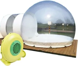 Commercial Bubble Tent, 3m Dome Inflatable Bubble Tent Garden Tent Clear Dome Camping Bubble Tent with Air Pump Blower for Trade Shows Advertising Event, Transparent White, PVC