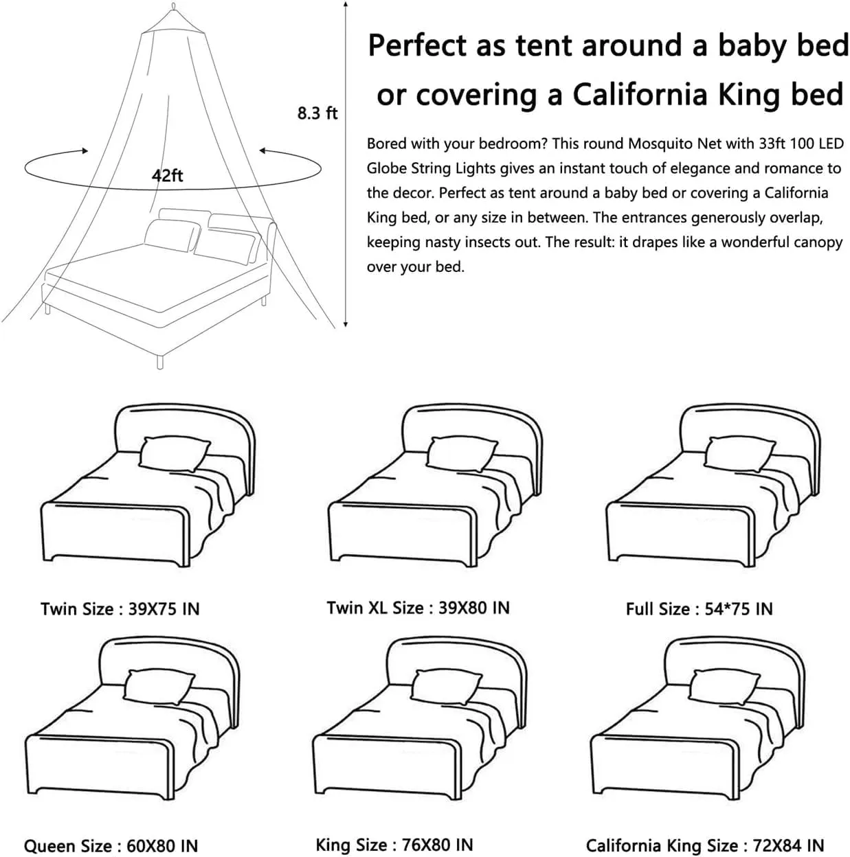 Comtelek Mosquito Net Bed Canopy for Girls,Rainbow Canopy with LED Lights Bed Curtains Full Queen Size from Ceiling,Dome Mosquito Netting Bed Tent Twin Girls Princess Canopy King Bed Decor