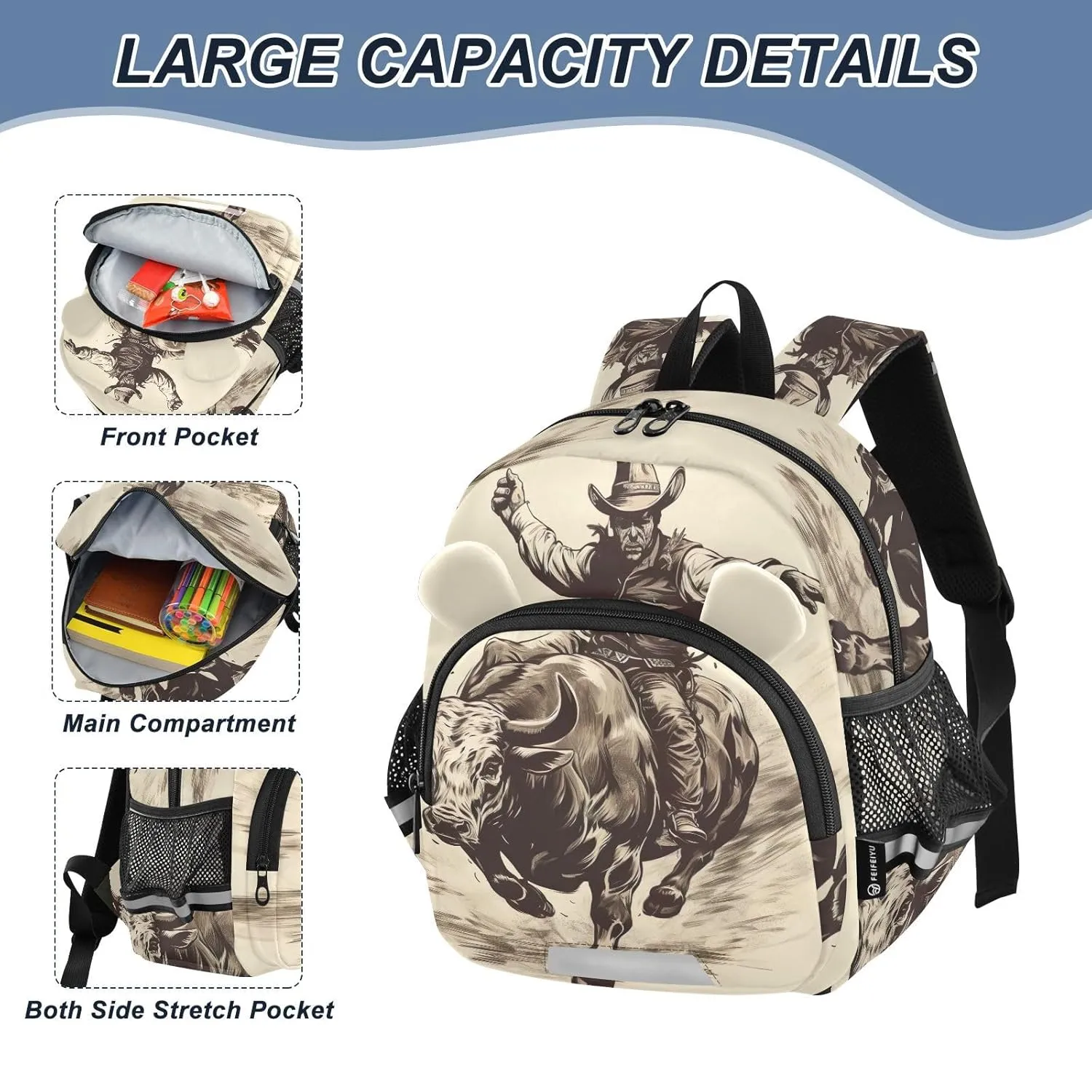 Cowboys Toddler Harness Backpack for Boys Girls 3-6 Years Kids Backpack with Anti Lost Safety Leash Baby Protection Backpack for Walking Travel Preschool