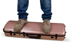 Crossrock Carbon Composite Oblong 4/4 Violin Case | Flight-Ready Protection, Suspension Padding, Hygrometer, Backpack Straps- Rose Gold(CRF4020OVRG)