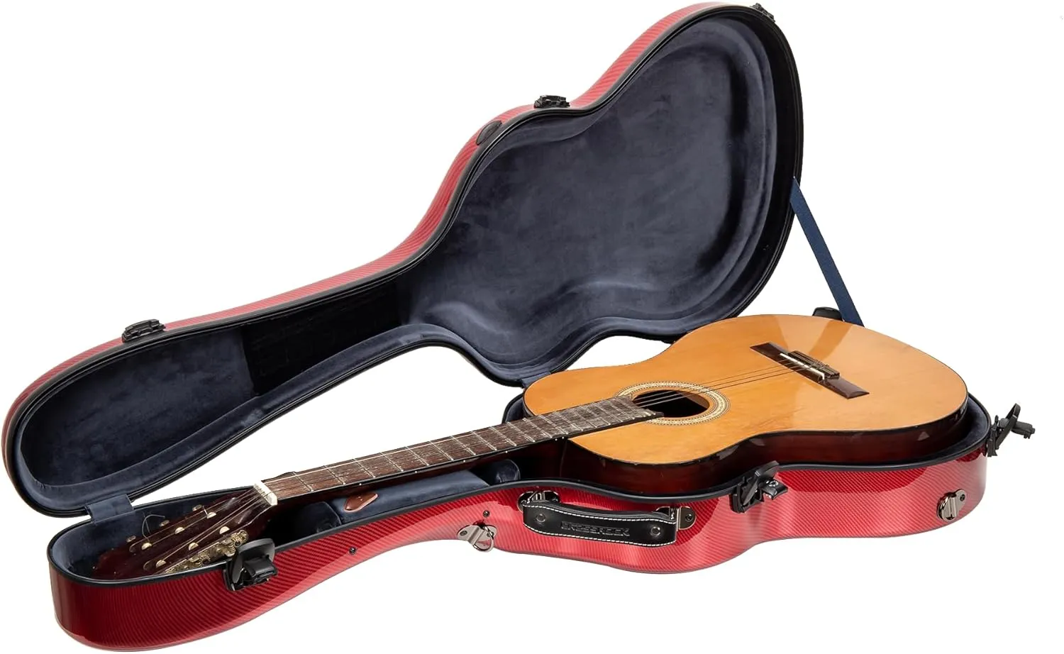 Crossrock Ultra Fiberglass™ 4/4 Classical Guitar Case - 7lb Ultra-Light 3K Carbon Look (Scarlet Sonata Red) | Lab-Certified Impact Protection & TSA Lock | Ergo Backpack System