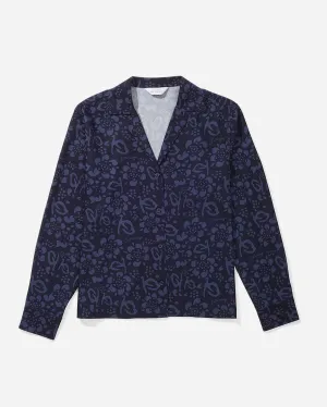 Crys Printed Sheer Long Sleeve Shirt