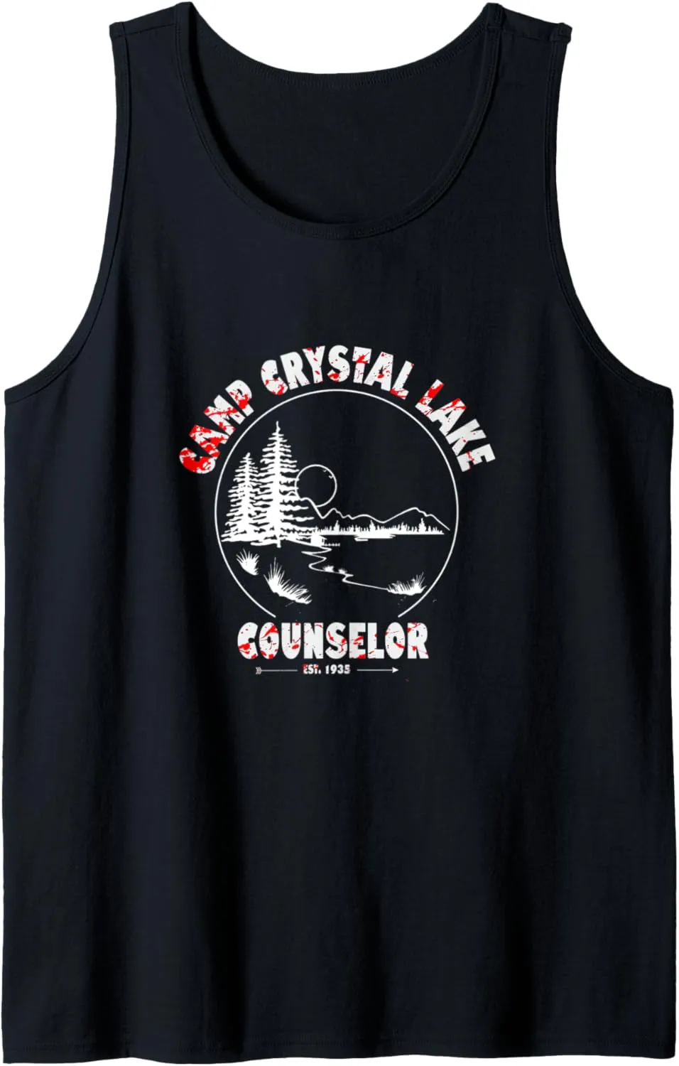 Crystal Lake Camp Counselor Costume Halloween Horror Blood Tank Top