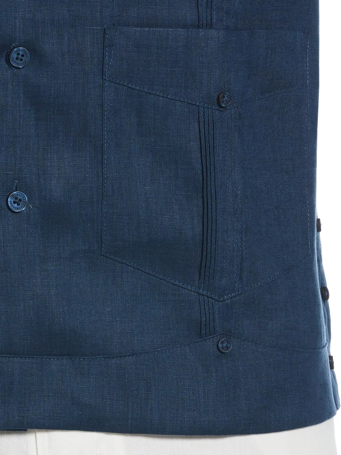Cubavera Men's 100% Linen Short Sleeve Button-Down Guayabera Shirt, Four Pockets, Camp Collar, Pintuck Detail, Lightweight